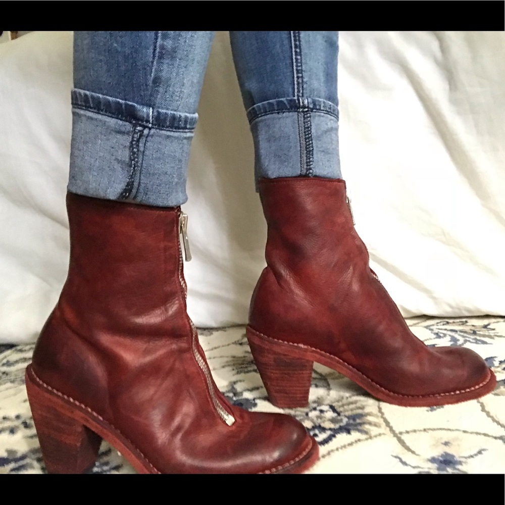 Guidi Italian 100% Calf Leather Red Stag Heel 36